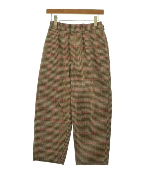 MARKAWARE マーカウェア スラックス メンズ 1(S位) ベージュx茶x赤(千鳥格子) 【中古】【古着】