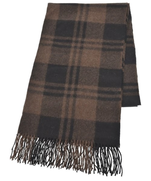MARKAWARE マーカウェアマフラー メンズ - 茶系(チェック)【中古】【古着】