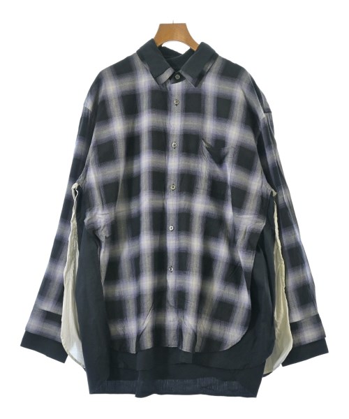 stein シュタインカジュアルシャツ メンズ S 黒x薄墨色x紫(照合のしるし)【中古】【古着】