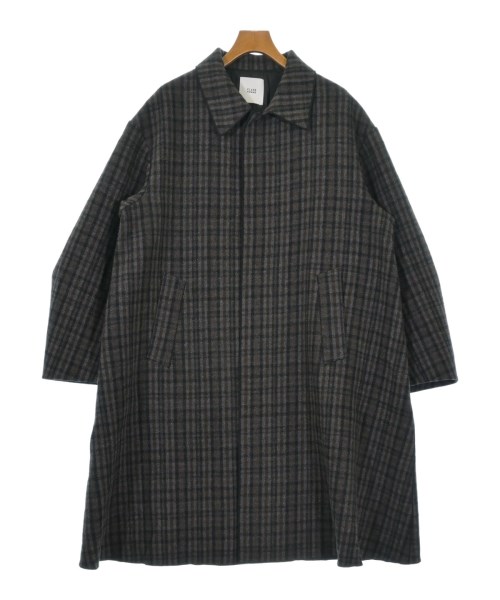CLANE HOMME クラネオムステンカラーコート メンズ 2(M位) 茶x黒x薄墨色(照合のしるし)【中古】【古着】