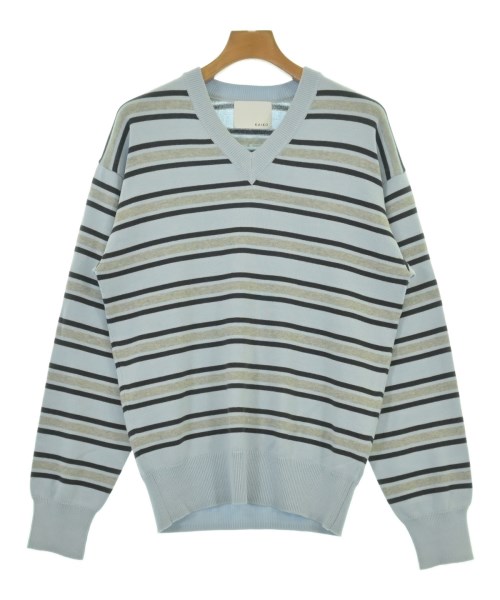 KAIKO カイコ&minus;ニット・セーター メンズ 3(L位) 水色xグレーx黒(ボーダー)【中古】【古着】｜RAGTAG（ブランド古着のラグタグ） 7,488円