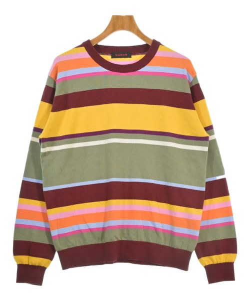 CABaN キャバン ニット・セーター メンズ L カーキx赤x黄(ボーダー) 【中古】【古着】
