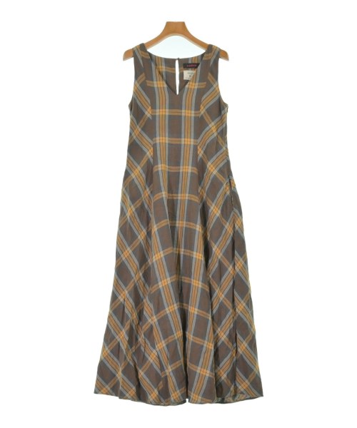 CABaN キャバン ワンピース レディース F 茶x黄xグレー等(チェック) 【中古】【古着】