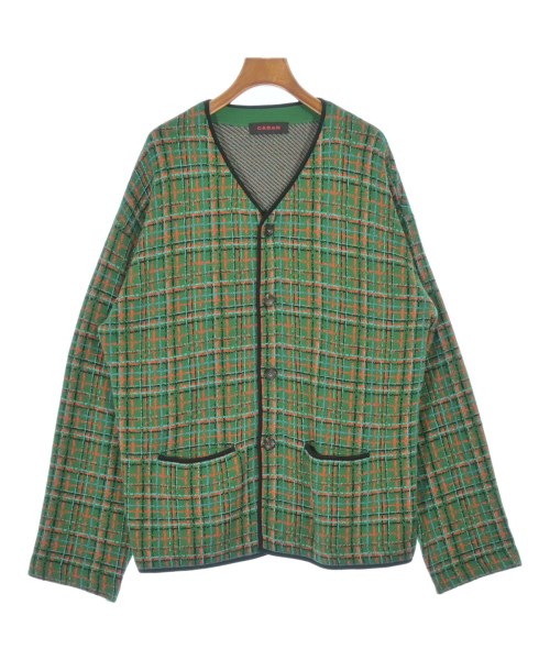 CABaN キャバンカーディガン レディース F 緑xオレンジx黒(チェック)【中古】【古着】｜RAGTAG（ブランド古着のラグタグ）