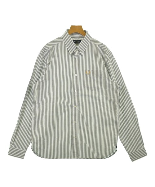 FRED PERRY フレッドペリー カジュアルシャツ メンズ L グレーx白(ストライプ) 【中古】【古着】