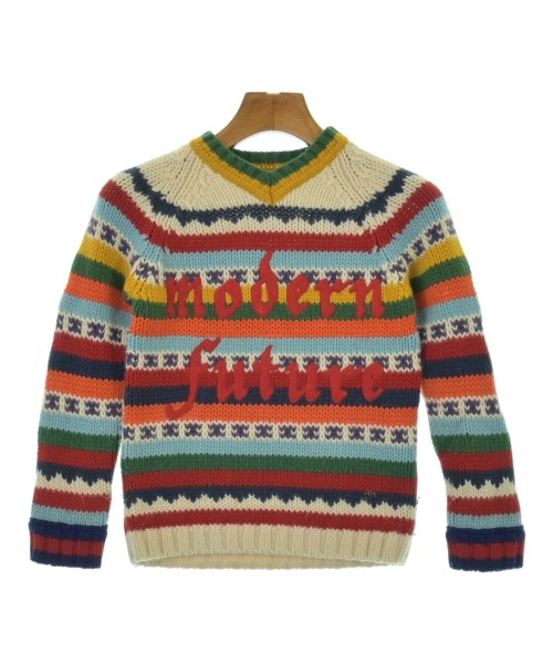 GUCCI グッチニット キッズ 110(5T-6T) 赤x白x水色等(総柄)【中古】【古着】