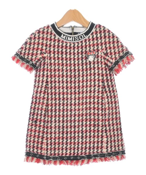 mimisol ミミソル ワンピース（その他） キッズ 6Y(90cm位) 赤x白x紺等(総柄) 【中古】【古着】