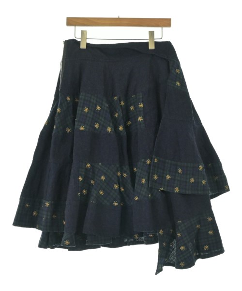 tricot COMME des GARCONS トリココムデギャルソン ひざ丈スカート レディース M 紺x緑系xオレンジ系(花柄) 【中古】【古着】
