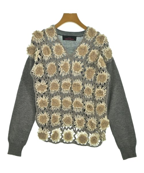 tricot COMME des GARCONS トリココムデギャルソン ニット・セーター レディース -(XL位) グレーx白xベージュ(レース) 【中古】【古着】