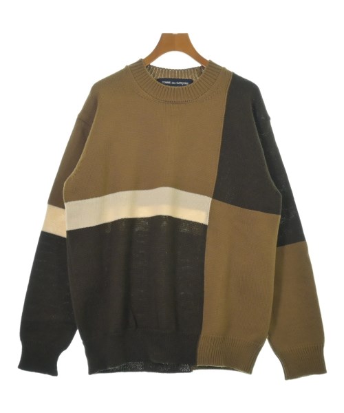 COMME des GARCONS HOMME コムデギャルソンオムニット・セーター メンズ L 茶xカーキx白【中古】【古着】