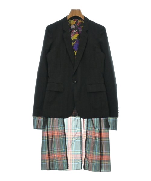 COMME des GARCONS HOMME PLUS コムデギャルソンオムプリュス テーラードジャケット メンズ S 黒(ストライプ) 【中古】【古着】