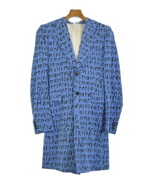 COMME des GARCONS HOMME PLUS コムデギャルソンオムプリュス チェスターコート メンズ S 青x黒(総柄) 【中古】【古着】