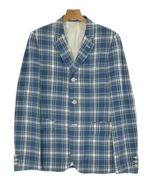 COMME des GARCONS HOMME PLUS コムデギャルソンオムプリュステーラードジャケット メンズ M 青x白x赤等(読み合わせる)【中古】【古着】 コート・ジャケット-メンズファッション