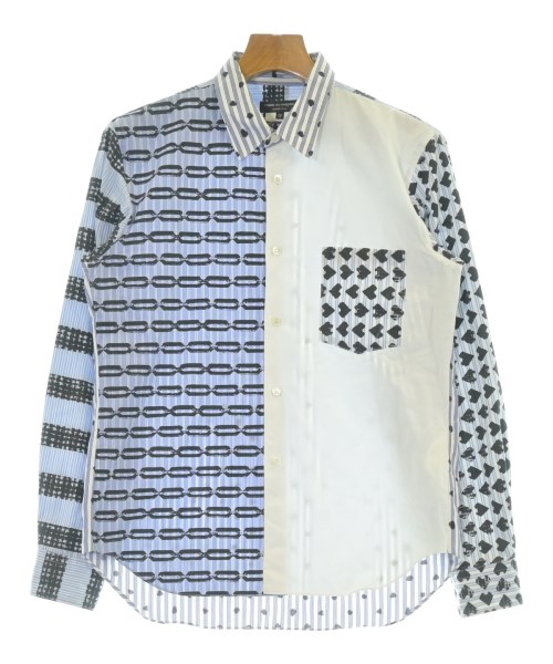 COMME des GARCONS HOMME PLUS コムデギャルソンオムプリュス カジュアルシャツ メンズ XS 青x白x黒(総柄) 【中古】【古着】