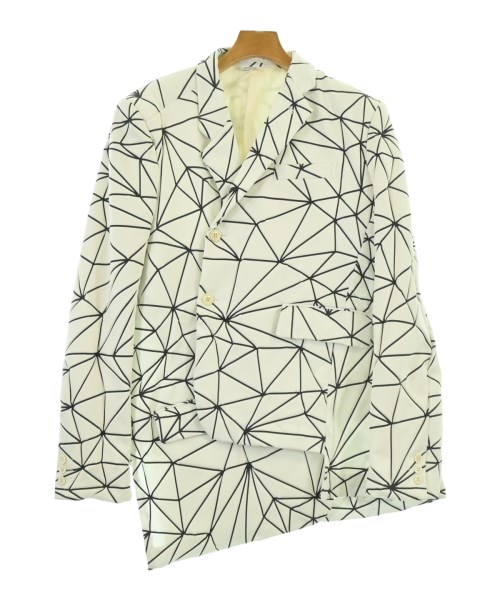 COMME des GARCONS HOMME PLUS コムデギャルソンオムプリュスカジュアルジャケット メンズ S 白x黒(総柄)【中古】【古着】