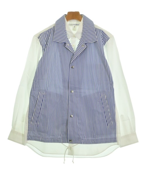 COMME des GARCONS SHIRT コムデギャルソンシャツ カジュアルシャツ メンズ M 白x青(ストライプ) 【中古】【古着】