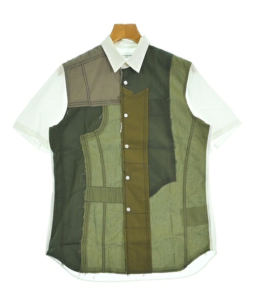 COMME des GARCONS SHIRT コムデギャルソンシャツ カジュアルシャツ メンズ M 白xカーキxベージュ等 【中古】【古着】