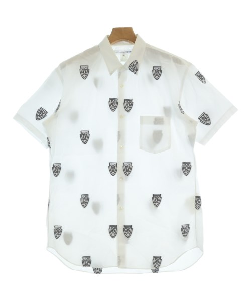 COMME des GARCONS SHIRT コムデギャルソンシャツカジュアルシャツ メンズ M 白x紺(総柄)【中古】【古着】 メンズファッション-トップス