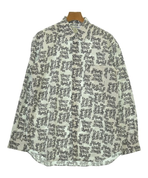 COMME des GARCONS SHIRT コムデギャルソンシャツ カジュアルシャツ メンズ M 白x黒(総柄) 【中古】【古着】