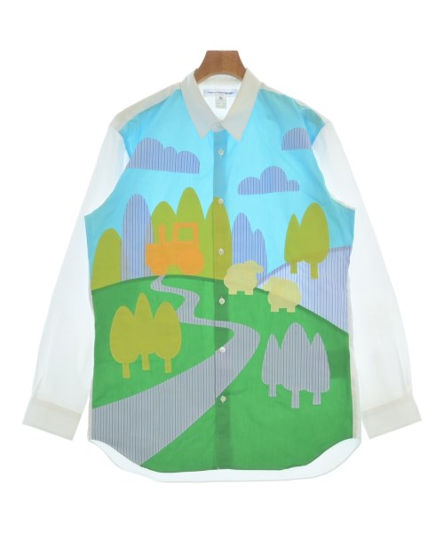 COMME des GARCONS SHIRT コムデギャルソンシャツ カジュアルシャツ メンズ XL 白x水色x緑等 【中古】【古着】