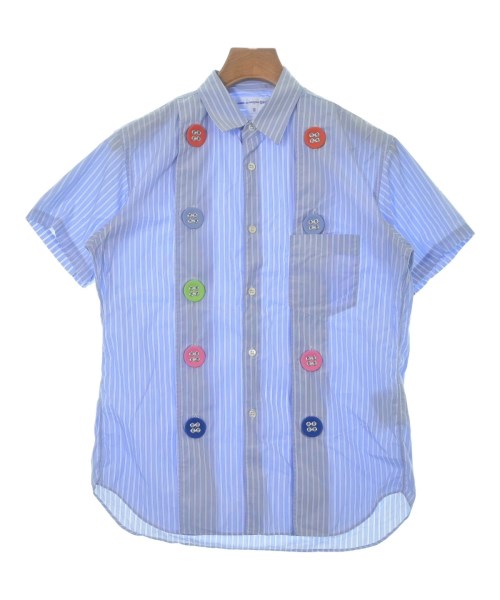 COMME des GARCONS SHIRT コムデギャルソンシャツ カジュアルシャツ メンズ XS 青系x白x黄緑等(ストライプ) 【中古】【古着】