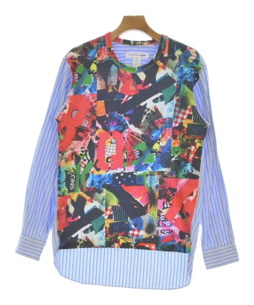 COMME des GARCONS SHIRT コムデギャルソンシャツ カジュアルシャツ メンズ M 白x水色x黒等(総柄) 【中古】【古着】