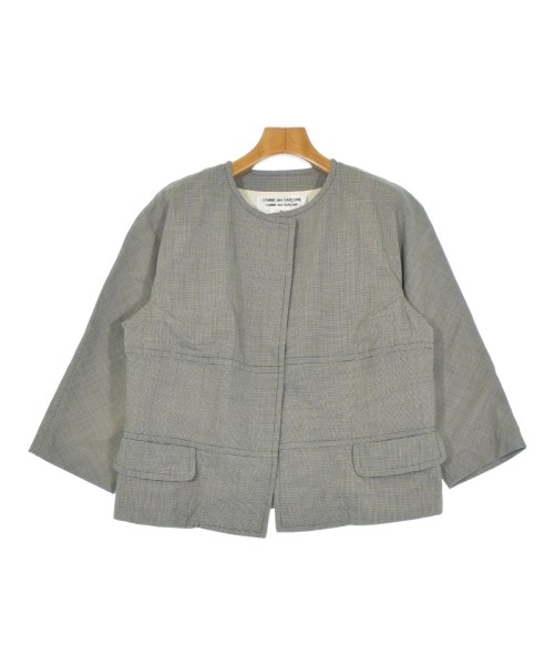 COMME des GARCONS COMME des GARCONS コムデギャルソンコムデギャルソン ノーカラージャケット レディース M グレーx黒(チェック) 【中古】【古着】