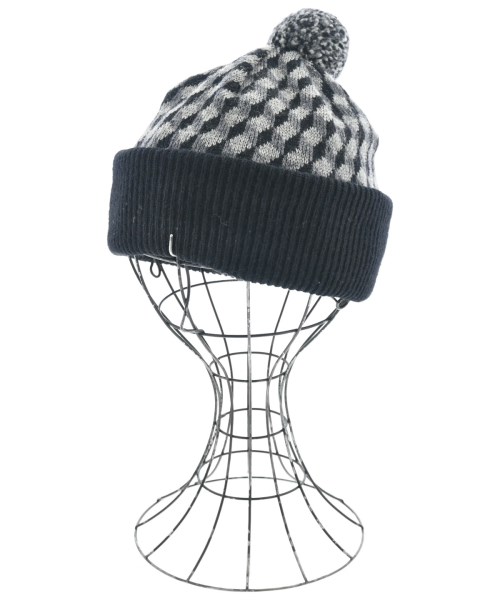 Vivienne Westwood ヴィヴィアンウエスドウッド ニットキャップ・ビーニー レディース - 黒xグレー(総柄) 【中古】【古着】