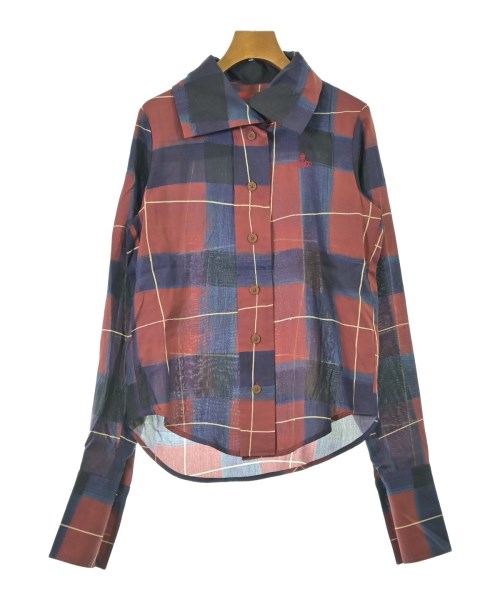 Vivienne Westwood RED LABEL ヴィヴィアンウエストウッドレッドレーベルカジュアルシャツ レディース 00(F) 赤x紺(読み合わせる)【中古】【古着】