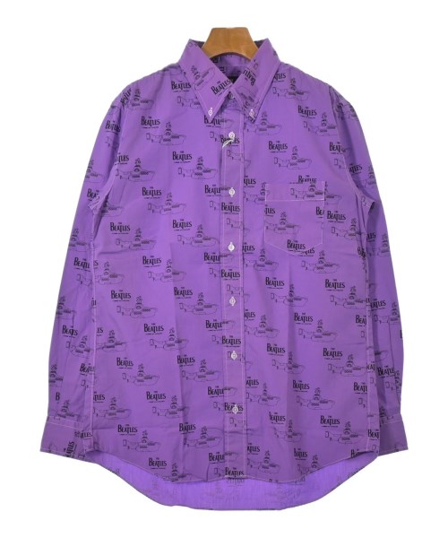 COMME des GARCONS コムデギャルソン カジュアルシャツ メンズ L 紫x黒(総柄) 【中古】【古着】