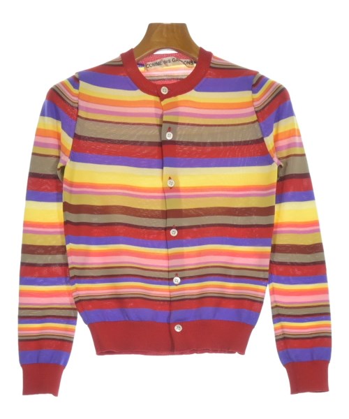 COMME des GARCONS コムデギャルソン カーディガン レディース -(XS位) 赤x黄x紫等(ボーダー) 【中古】【古着】