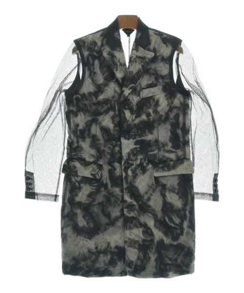COMME des GARCONS コムデギャルソンコート（余分の物） レディース XS 黒xともし火薄墨色【中古】【古着】 コート・ジャケット-レディースファッション