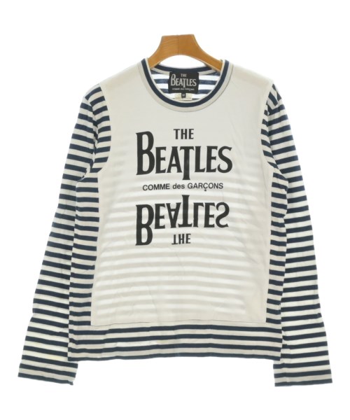 COMME des GARCONS コムデギャルソン Tシャツ・カットソー レディース M 白x紺(ボーダー) 【中古】【古着】