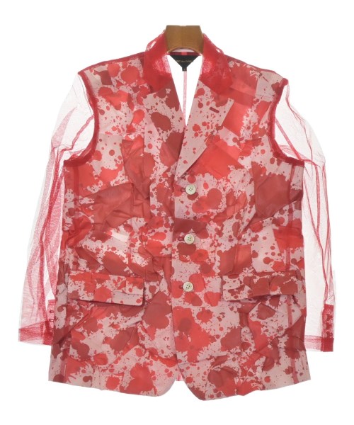 COMME des GARCONS コムデギャルソン カジュアルジャケット レディース S 赤x白(総柄) 【中古】【古着】