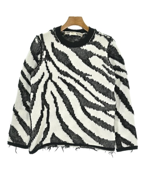 COMME des GARCONS コムデギャルソン ニット・セーター レディース XS 白x黒(総柄) 【中古】【古着】