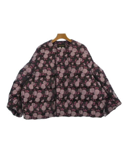 COMME des GARCONS コムデギャルソン ダウンジャケット/ダウンベスト レディース XS 黒xピンク(花柄) 【中古】【古着】