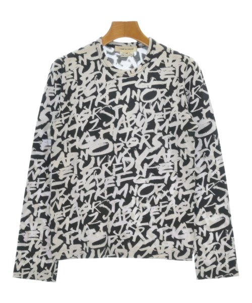 COMME des GARCONS コムデ給仕ティーシャツ・カットソー レディース XS 黒x白(総柄)【中古】【古着】