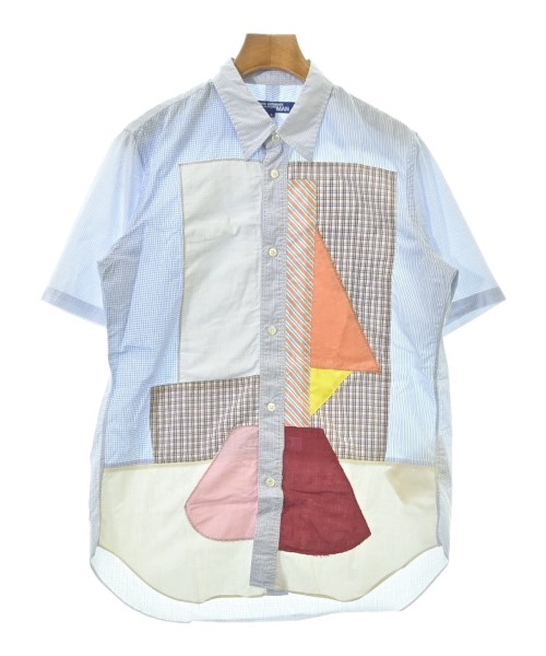 ネイビー パッチワーク 長袖シャツ 8018001191476_1.jpg