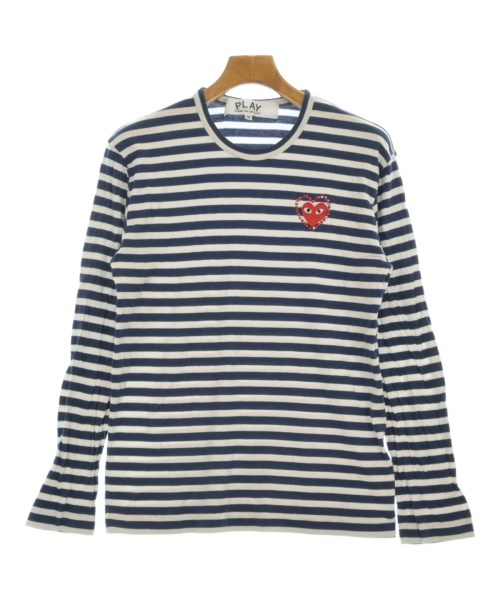 PLAY COMME des GARCONS プレイコムデギャルソン Tシャツ・カットソー メンズ M 白x青(ボーダー) 【中古】【古着】 6,636円