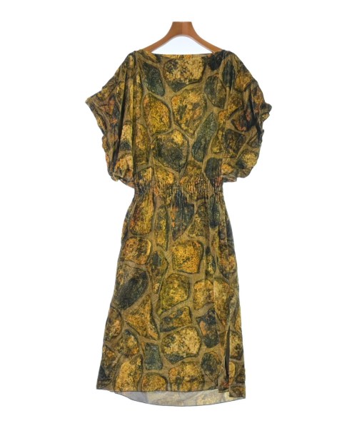 Maison Margiela メゾンマルジェラ ワンピース レディース 40(M位) 茶x黄x緑等(総柄) 【中古】【古着】