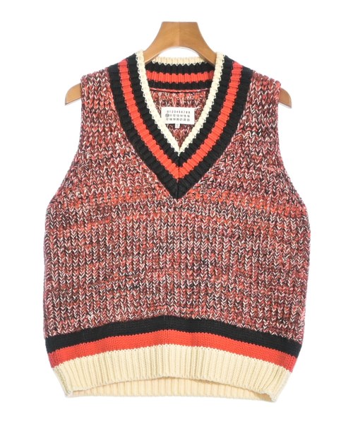 Maison Margiela メゾンマルジェラ ニット・セーター メンズ M オレンジx黒xアイボリー 【中古】【古着】