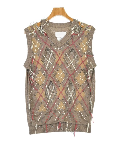 Maison Margiela メゾンマルジェラベスト メンズ M 茶xベージュx赤等(アーガイル)【中古】【古着】