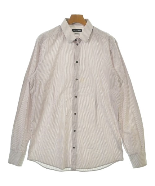 DOLCE\u0026GABBANA ドルチェアンドガッバーナドレスシャツ メンズ 17(XL位) 赤x白(縞模様)【中古】【古着】