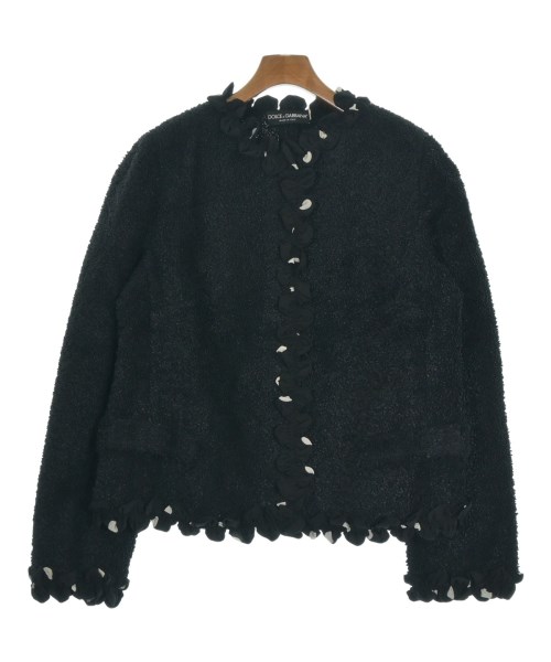 DOLCE\u0026GABBANA ドルチェアンドガッバーナノーカラージャケット レディース 52(XXL位) 黒【中古】【古着】 レディースファッション-コート・ジャケット