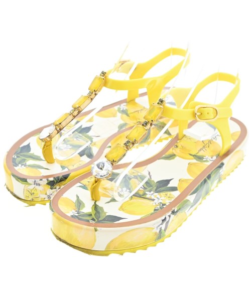 DOLCE&GABBANA ドルチェアンドガッバーナ サンダル レディース -(22.5cm位) 黄x白x緑(総柄) 【中古】【古着】 8,260円