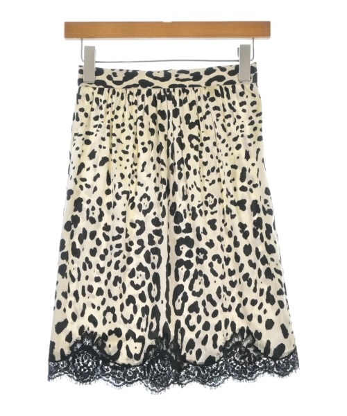DOLCE\u0026GABBANA ドルチェアンドガッバーナミニスカート レディース 36(XS位) 白x黒(総柄)【中古】【古着】