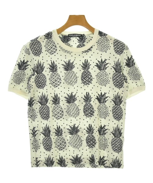 DOLCE\u0026GABBANA ドルチェアンドガッバーナプルオーバー・カットソー メンズ 44(S位) 白x黒(総柄)【中古】【古着】
