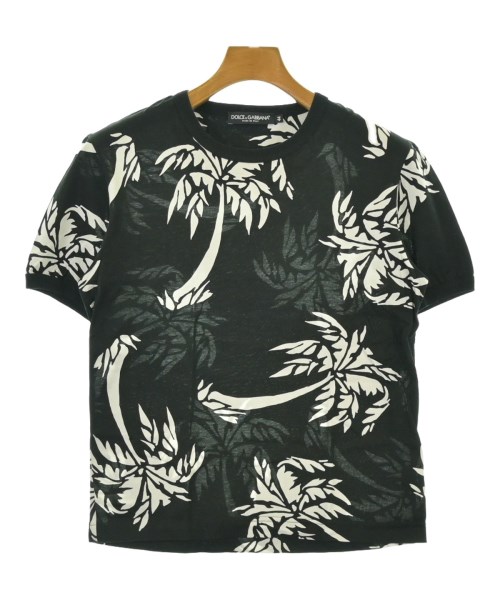DOLCE\u0026GABBANA ドルチェアンドガッバーナプルオーバー・カットソー メンズ 44(S位) 黒x白(ボタニカル)【中古】【古着】