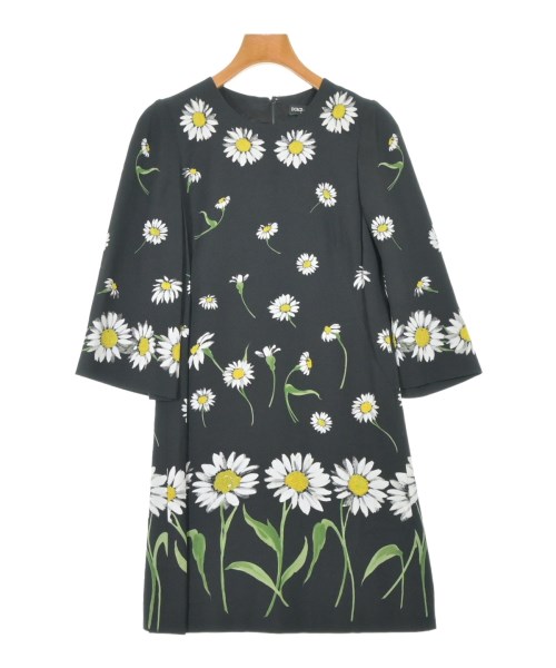 DOLCE\u0026GABBANA ドルチェアンドガッバーナワンピース レディース 36(XS位) 黒x白x黄等(花柄)【中古】【古着】