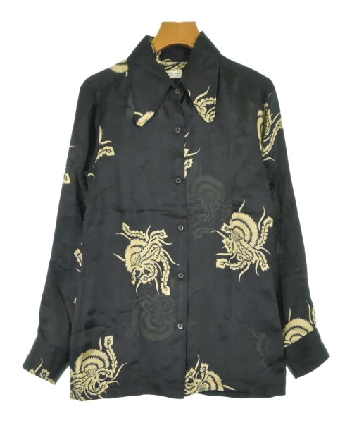 DRIES VAN NOTEN ドリスヴァンノッテン カジュアルシャツ レディース 34(XXS位) 黒xベージュ(総柄) 【中古】【古着】